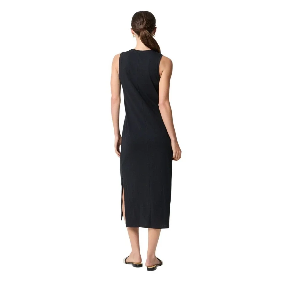 J. Crew Knit Midi Sheath Dress Black 100% Cotton Knit S